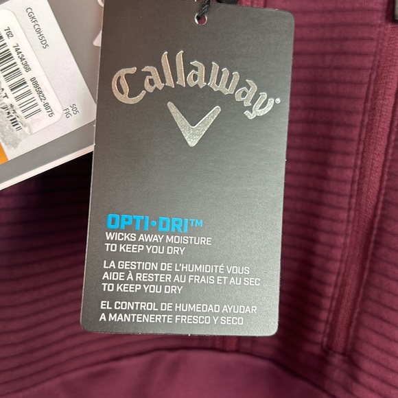 NWT Callaway Mens Burgundy Red 1/4 Zip Pullover Opti Dri Golf Sweatshirt Small - Picture 9 of 10